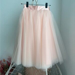 Space 46 Boutique Pink Ruffled Midi Skirt